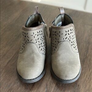 OshKosh B'gosh Tan Ankle Boots with Perforated Design